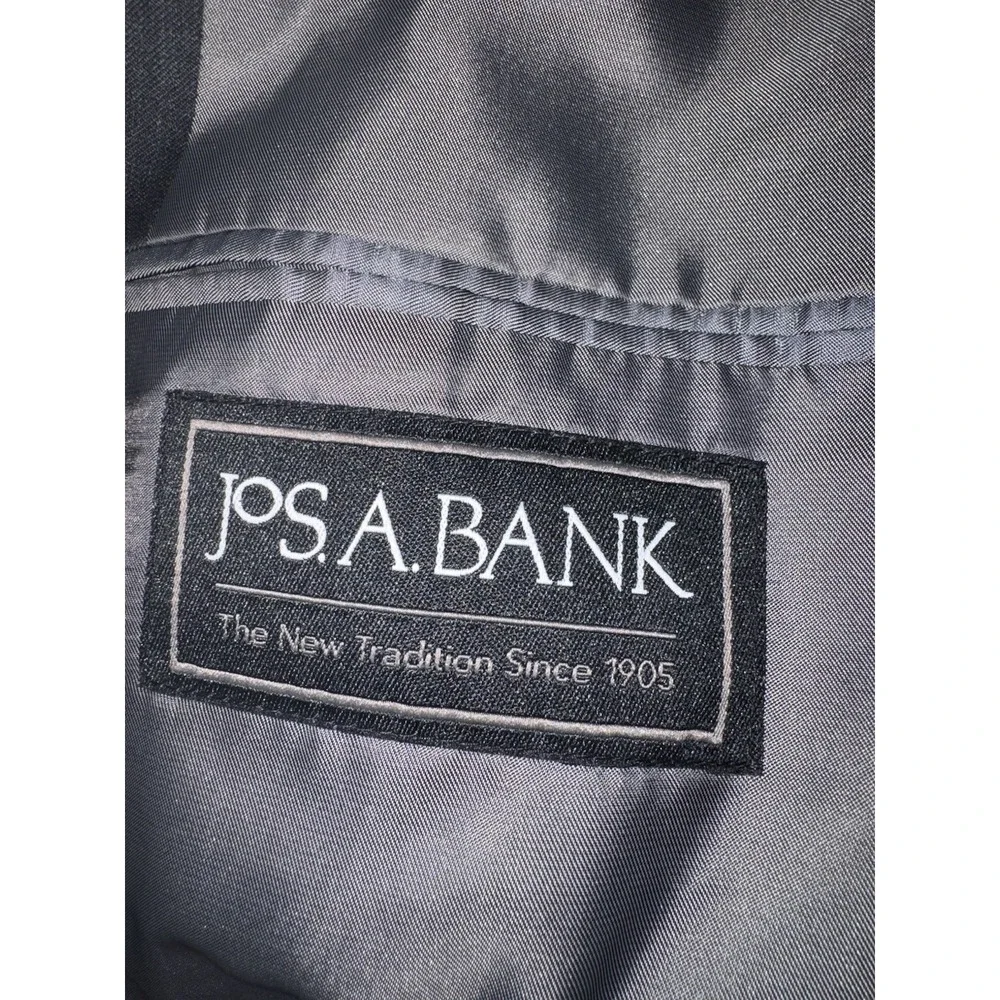Jos A Bank Men's Sz 44R‎ Sport Coat Blazer Gray 100% Wool Suit Jacket USA Made